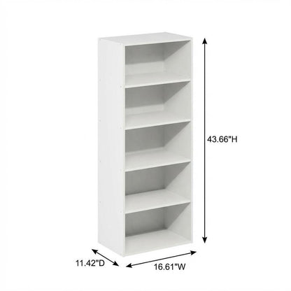 Wooden bookcase with open shelving for home storage