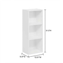 White 3-Tier No Tool Assembly Bookcase with Open Shelves for Easy Storage