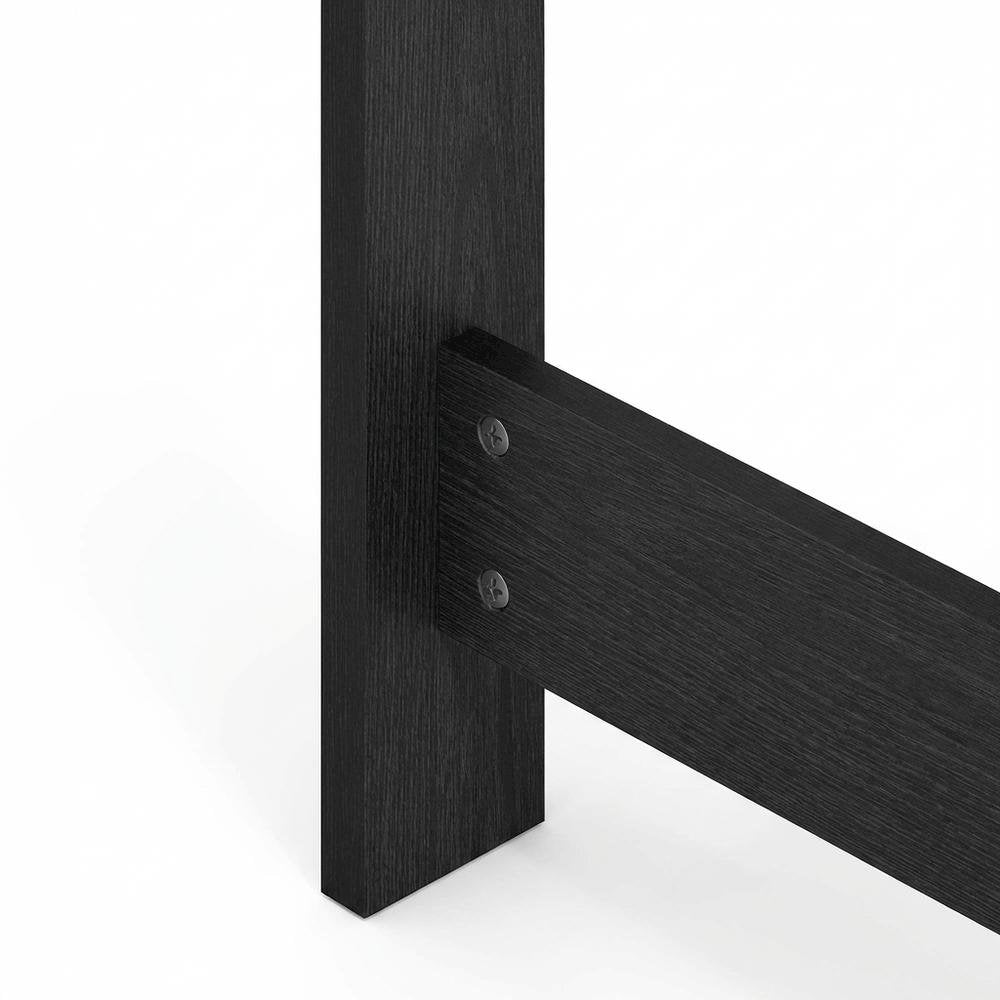 Darkwood Office Desk With H-Legs And Drawer For Workspace