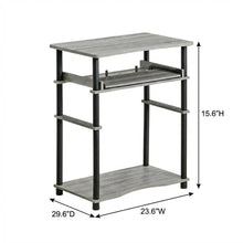 Computer Desk with French Oak Grey/Black Finish for Home Office
