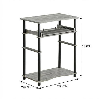 Computer Desk with French Oak Grey/Black Finish for Home Office