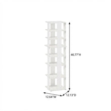 White 8-Tier Vertical Shoe Tower, Free Standing Space Saving Closet Organizer
