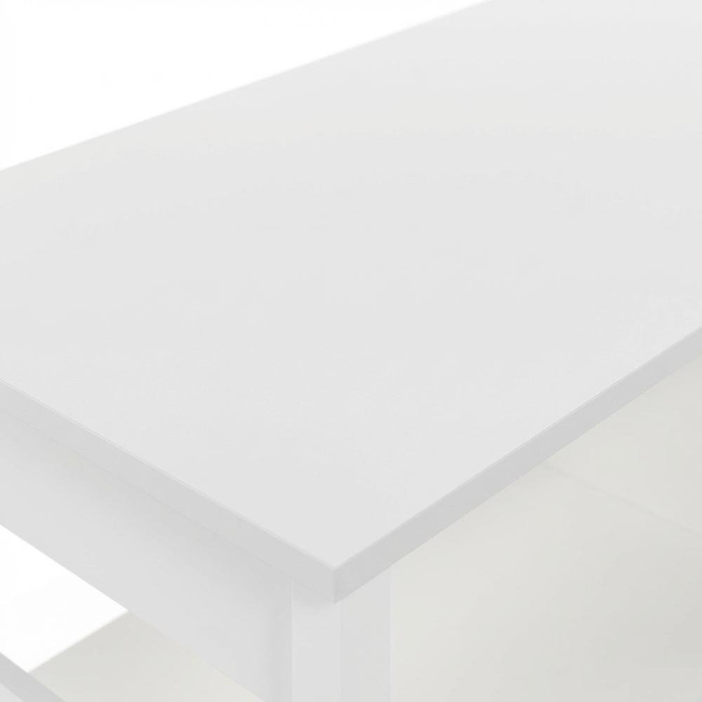 White Emboss TV Stand with Fireplace and Wooden Finish