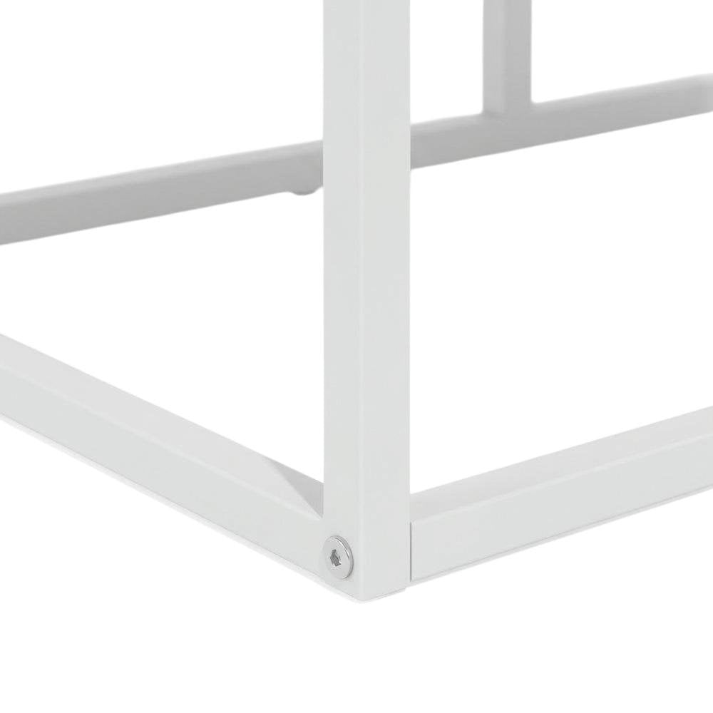 Modern White TV Stand for TVs up to 50 Inch with Solid Wood and Walnut Veneers
