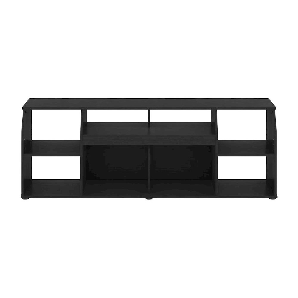 Large wood media console with LED lighting for TV up to 65 inches, Americano