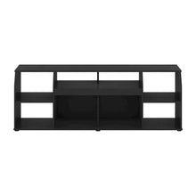 Large wood media console with LED lighting for TV up to 65 inches, Americano