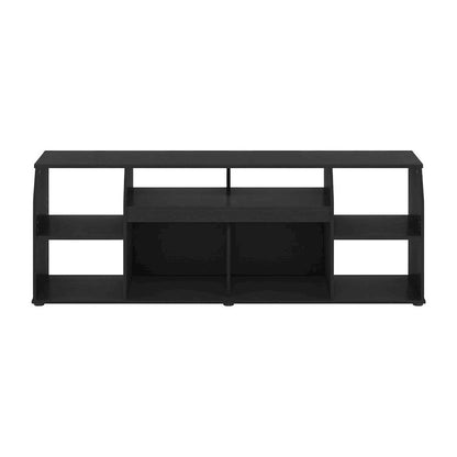 Large wood media console with LED lighting for TV up to 65 inches, Americano