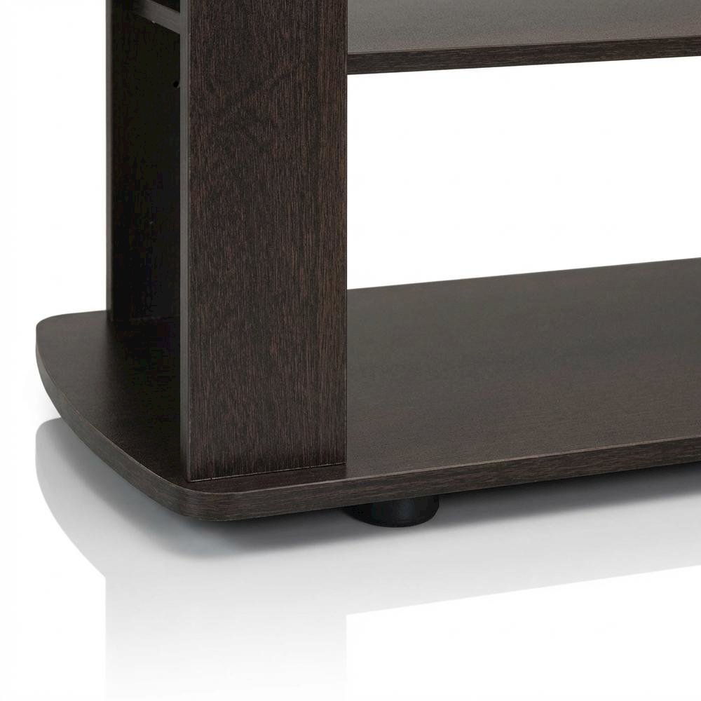 Dark Brown TV Stand with Composite Wood Finish for Living Room Storage