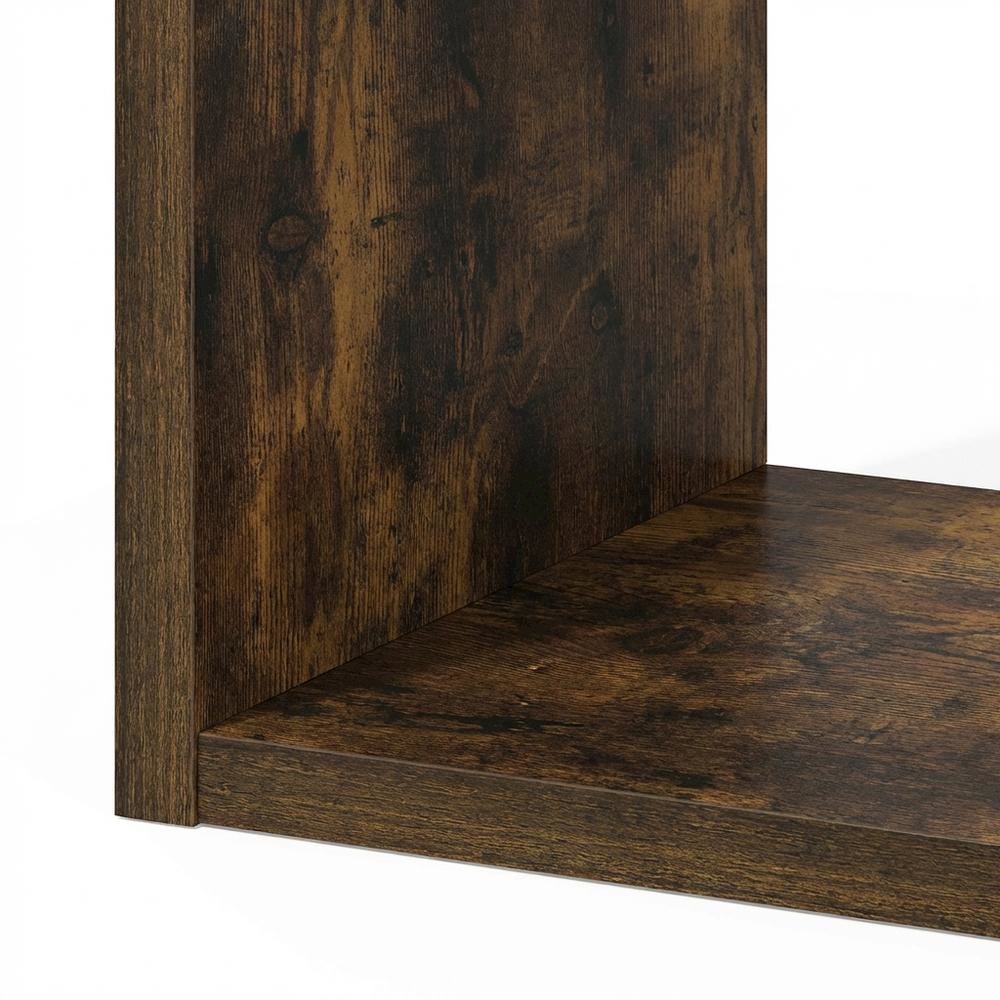 Wooden bookcase with spacious shelves for organized storage