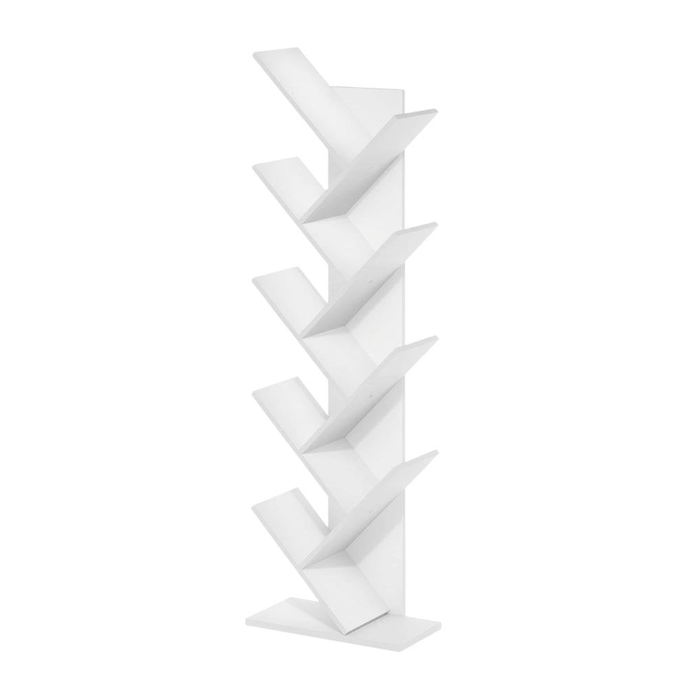 White wooden bookcase with clean design for versatile storage