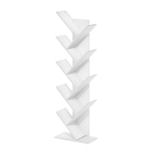 White wooden bookcase with clean design for versatile storage