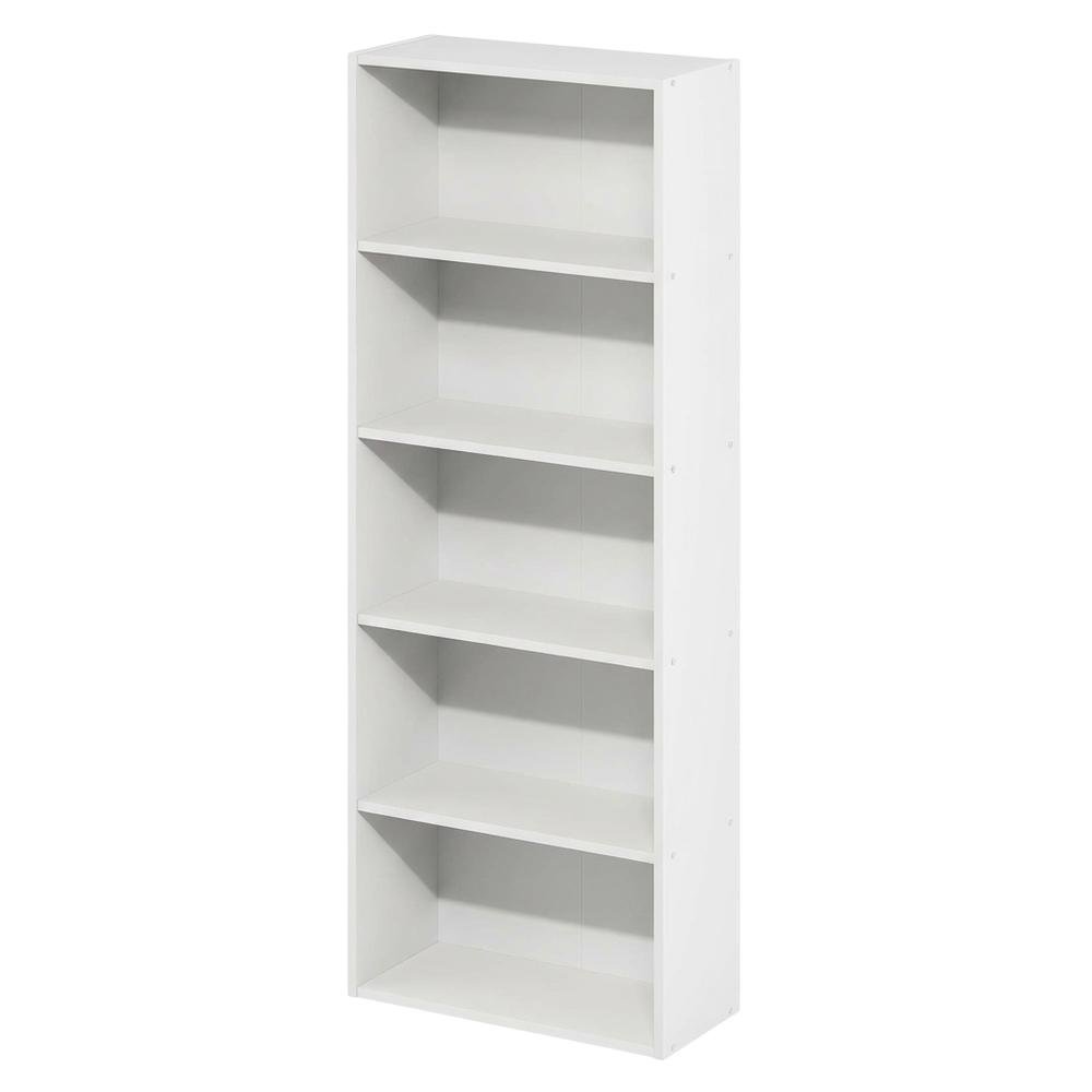 Wooden Bookcase with Adjustable Shelves for Living Room and Office
