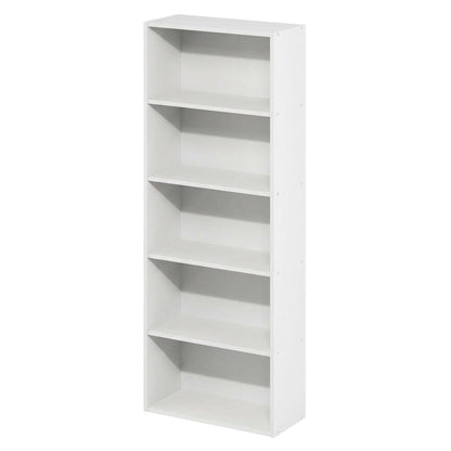 Wooden Bookcase with Adjustable Shelves for Living Room and Office