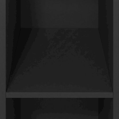Black wood bookcase with sleek design and sturdy construction