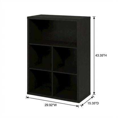 Wooden bookcase with sleek design, sturdy construction, ideal for home or office