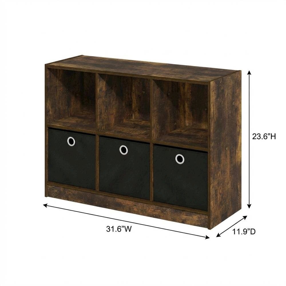 Wooden Bookcase with Open Shelving for Home or Office Storage