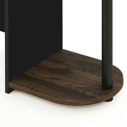 Computer workstation with Columbia Walnut, black finish, sleek design, durable