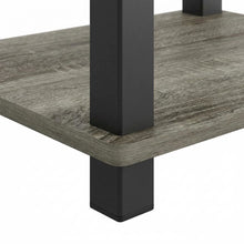 French Oak and Black Wood Nightstand with Compact Design for Bedroom Storage