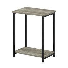French Oak Metal Frame End Table for Living Room or Bedroom