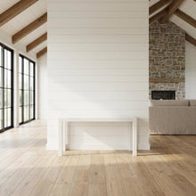 White modern TV stand with sleek design and ample storage space
