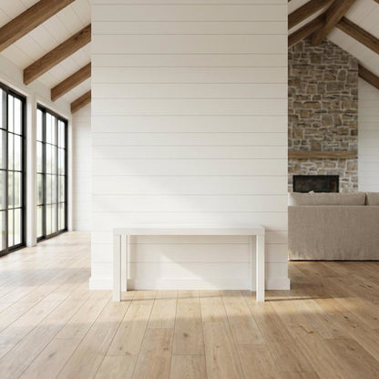 White modern TV stand with sleek design and ample storage space