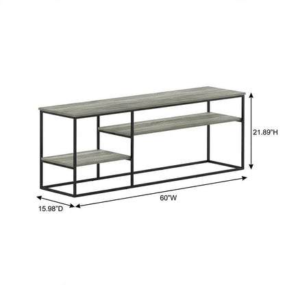 Modern TV Stand for 65 Inch TV with Wood Construction and Elegant Grey Finish
