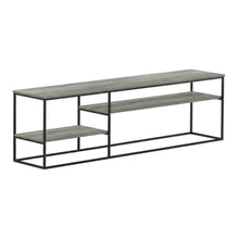 French Oak Grey Wood TV Stand for Up to 78-Inch Screens with Storage Space