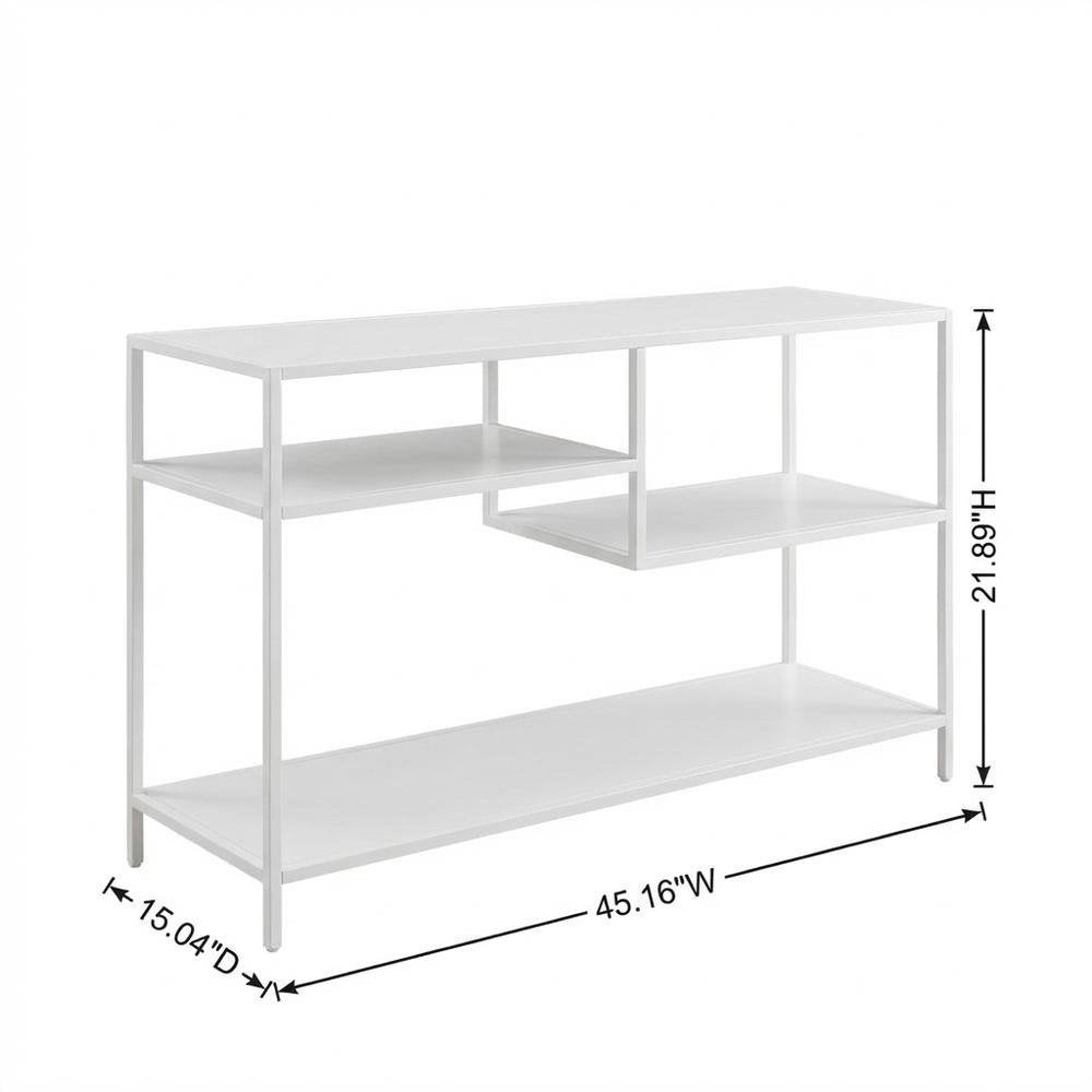 Modern White TV Stand for TVs up to 50 Inch with Solid Wood and Walnut Veneers