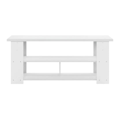 White wooden TV stand for up to 55-inch screens with ample storage space