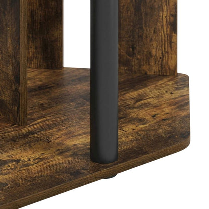 Wood TV Stand, Plastic Poles, Up to 43-Inch Screen in Amber Pine, Black