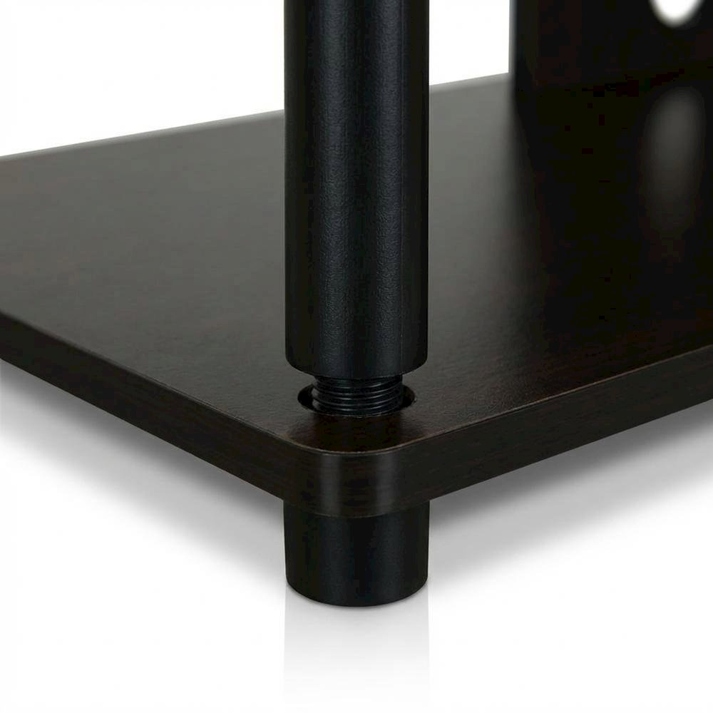 Dark Brown TV Stand with 3-Tier Storage for Entertainment Room