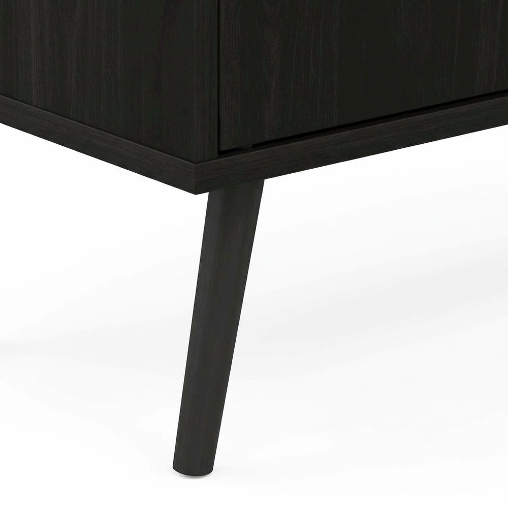 Espresso Wood TV Stand with One Cabinet and Shelves for Living Room