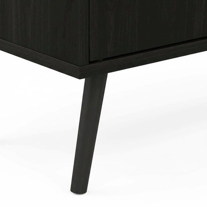 Espresso Wood TV Stand with One Cabinet and Shelves for Living Room