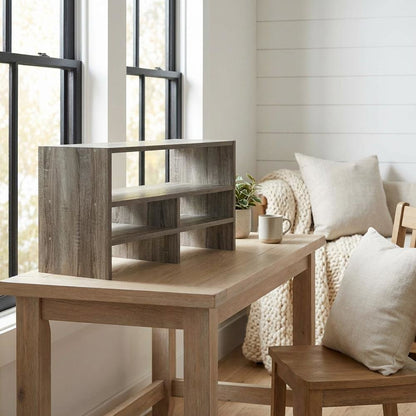 French Oak Desk Top Organizing Shelf Bookcase for Home Storage