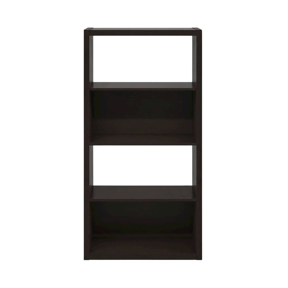 Wood bookcase with sturdy construction and classic design for home storage