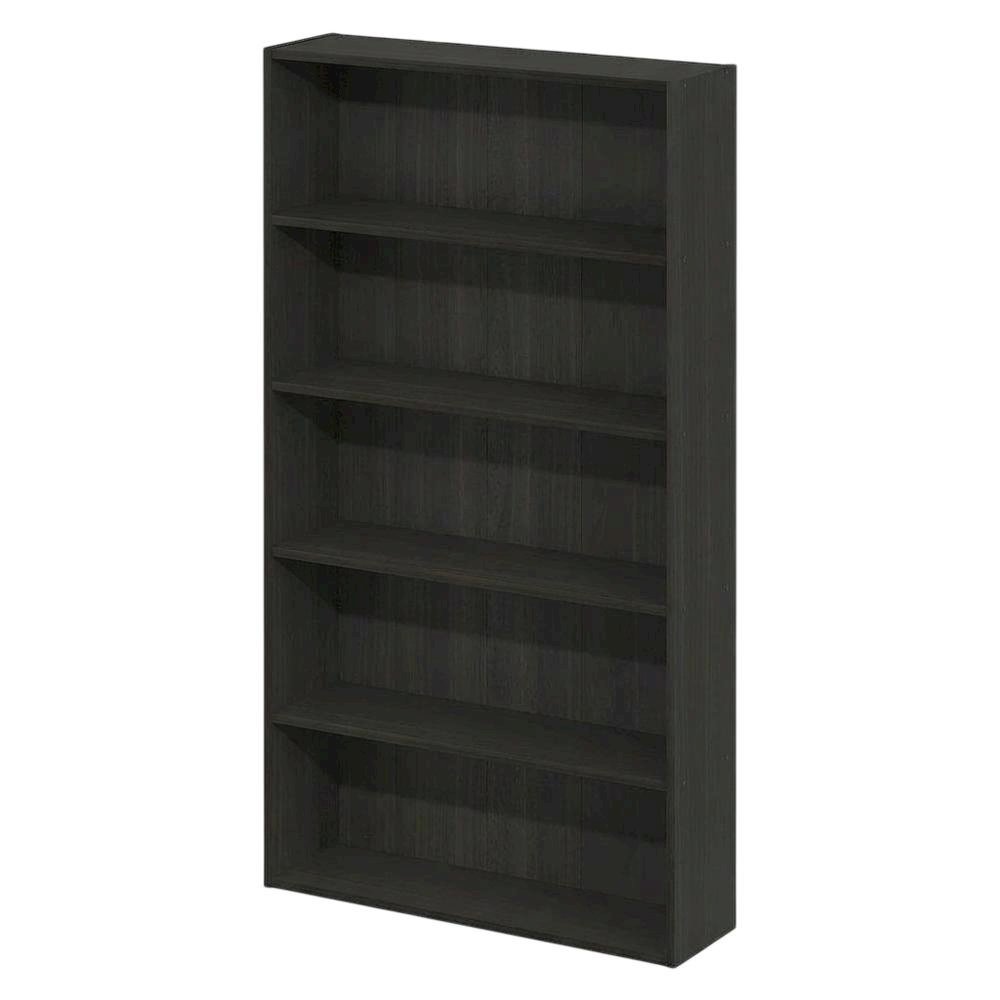 Wooden bookcase with open-back design for living room storage
