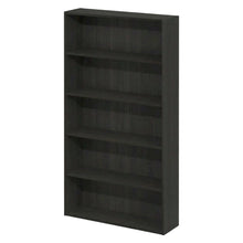 Wooden bookcase with open-back design for living room storage