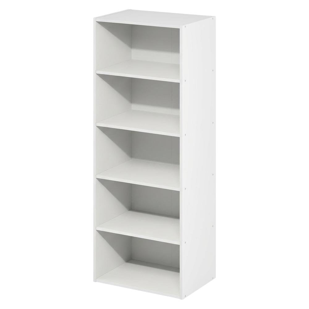 Wooden bookcase with open shelving for home storage