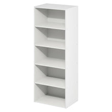 Wooden bookcase with open shelving for home storage