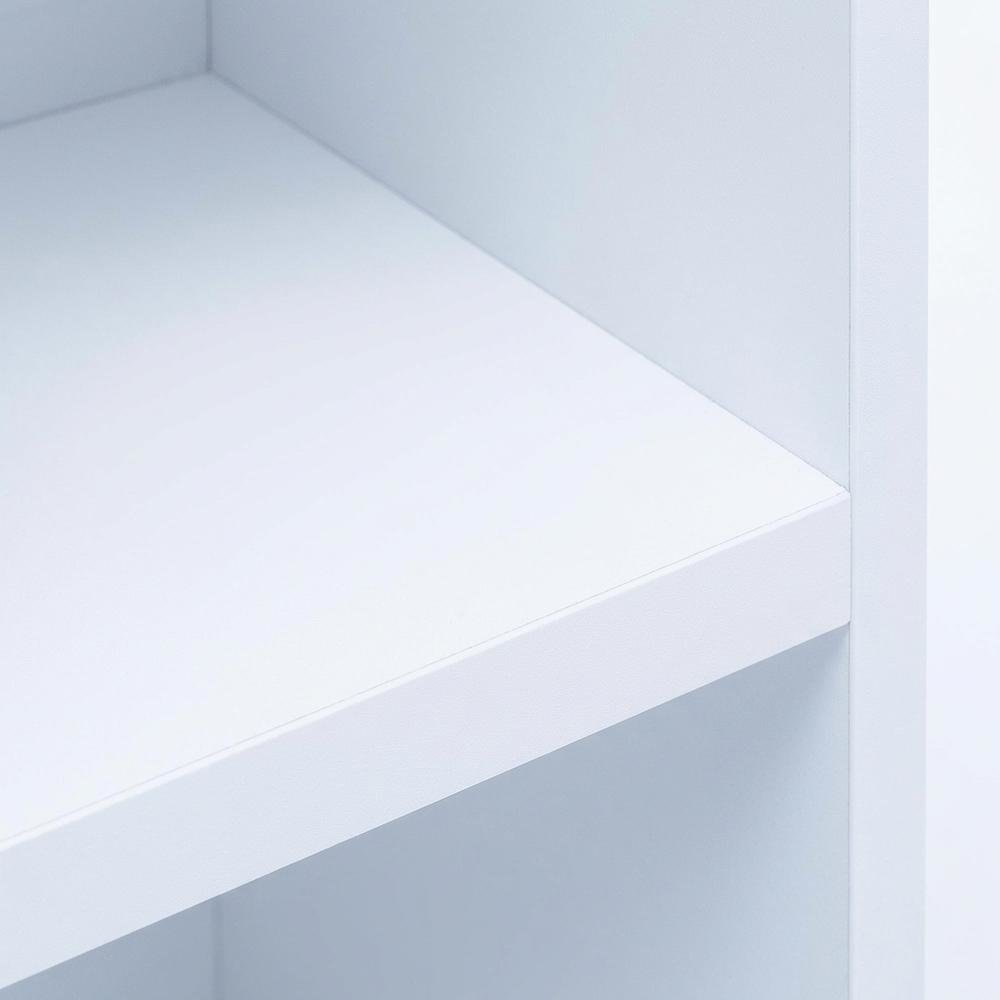 Wooden white bookcase with compact design for versatile storage
