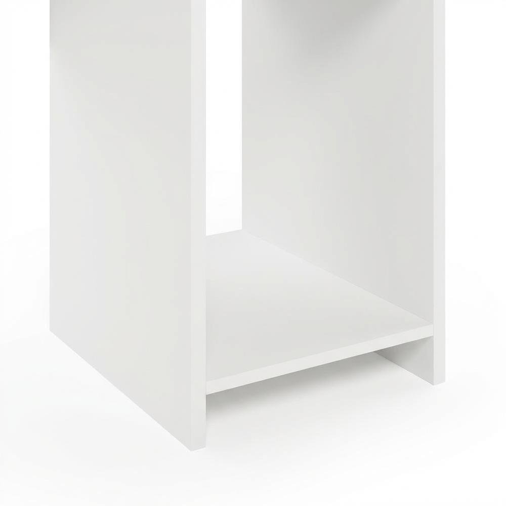 White L-Shaped Desk with Bookshelves for Home Office and Study Space