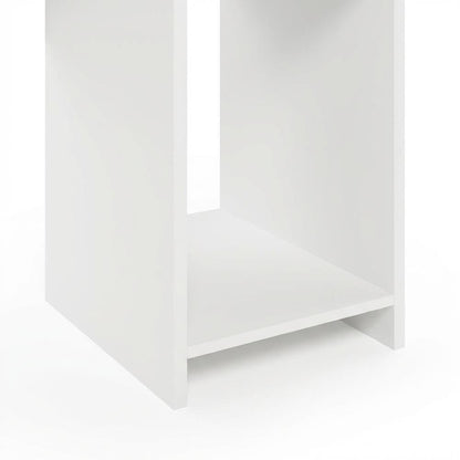 White L-Shaped Desk with Bookshelves for Home Office and Study Space