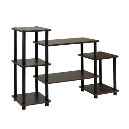 Dark Brown/Black No Tools Entertainment Center with Modern Design