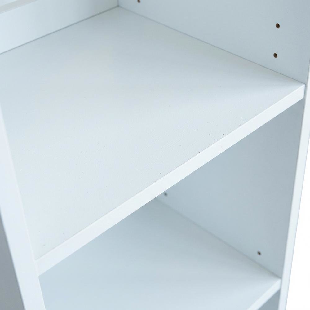 White Storage Shelf Tower with 3 Hanging Bars, 82 Inch Tall, Closet