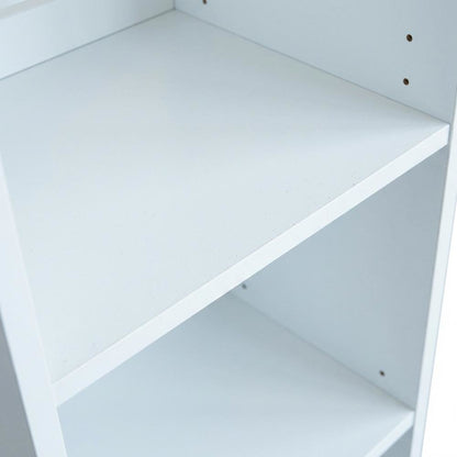 White Storage Shelf Tower with 3 Hanging Bars, 82 Inch Tall, Closet