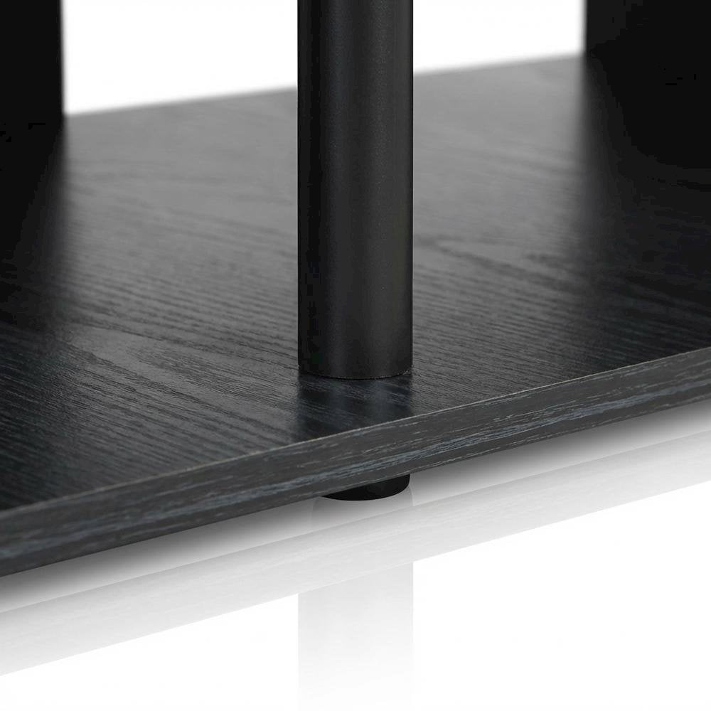 Low Profile TV Stand in Black Wood Finish with Composite Construction