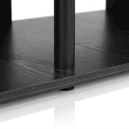 Low Profile TV Stand in Black Wood Finish with Composite Construction