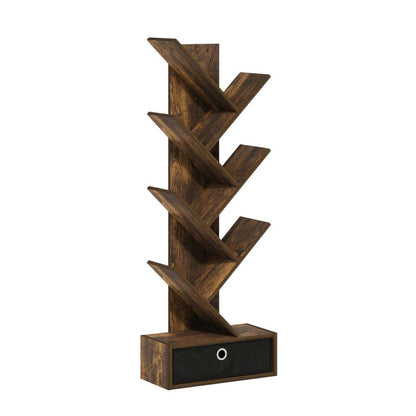 Wooden bookcase with spacious shelves and sturdy construction