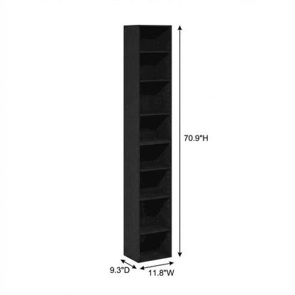 Wooden Bookcase with Open Shelving for Living Room Storage