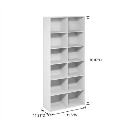 Wooden bookcase in finish with spacious shelves for storage